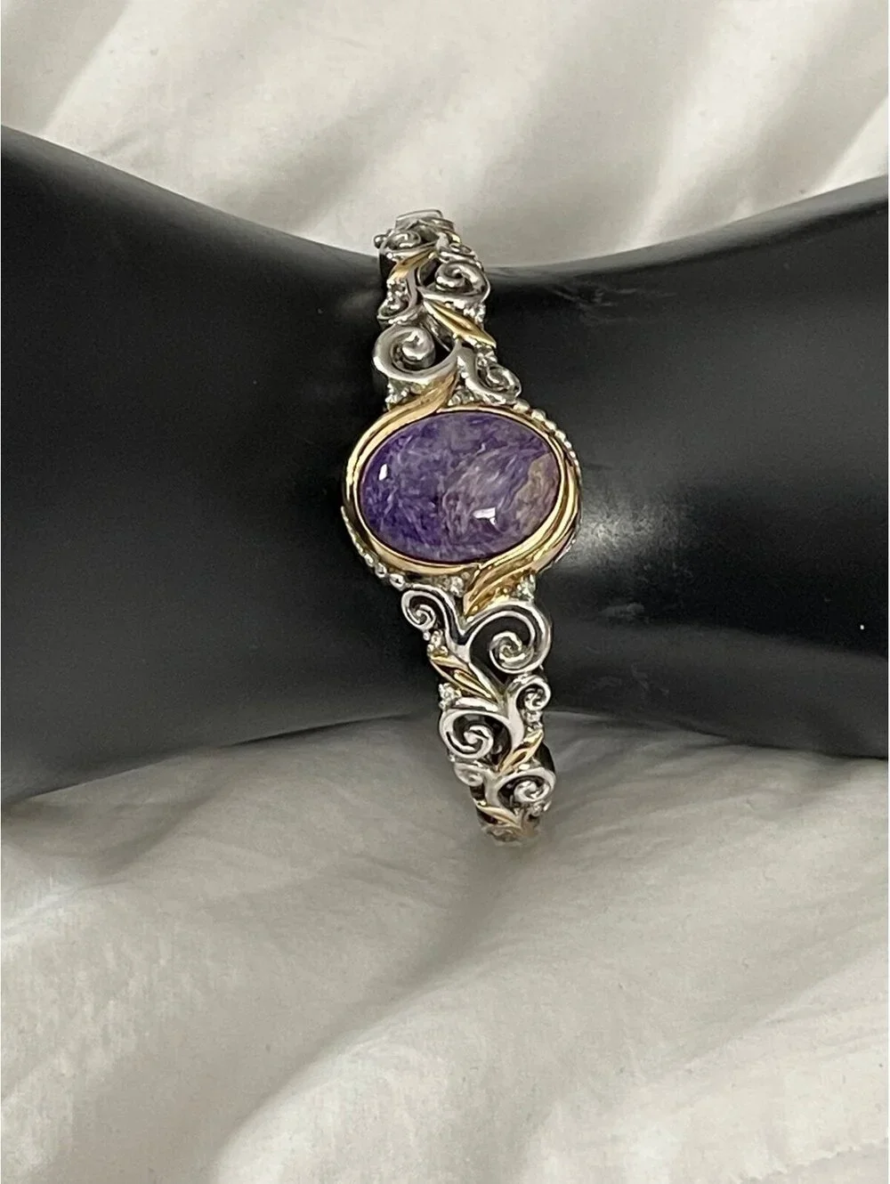 Michael Valitutti Amethyst 925 18K Overlay Bracelet